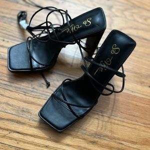 Forever 21- So me strappy black heels- size 6- NEW